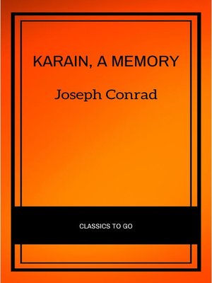 cover image of Karain, a Memory